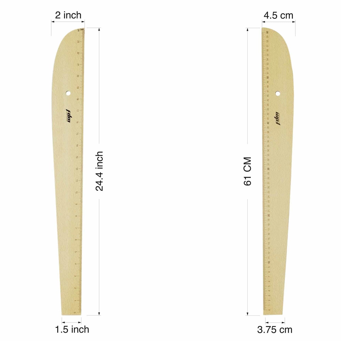 6 Parça Terzi-modelist-Tekstil Ahşap Riga Cetvel Gönye Takımı