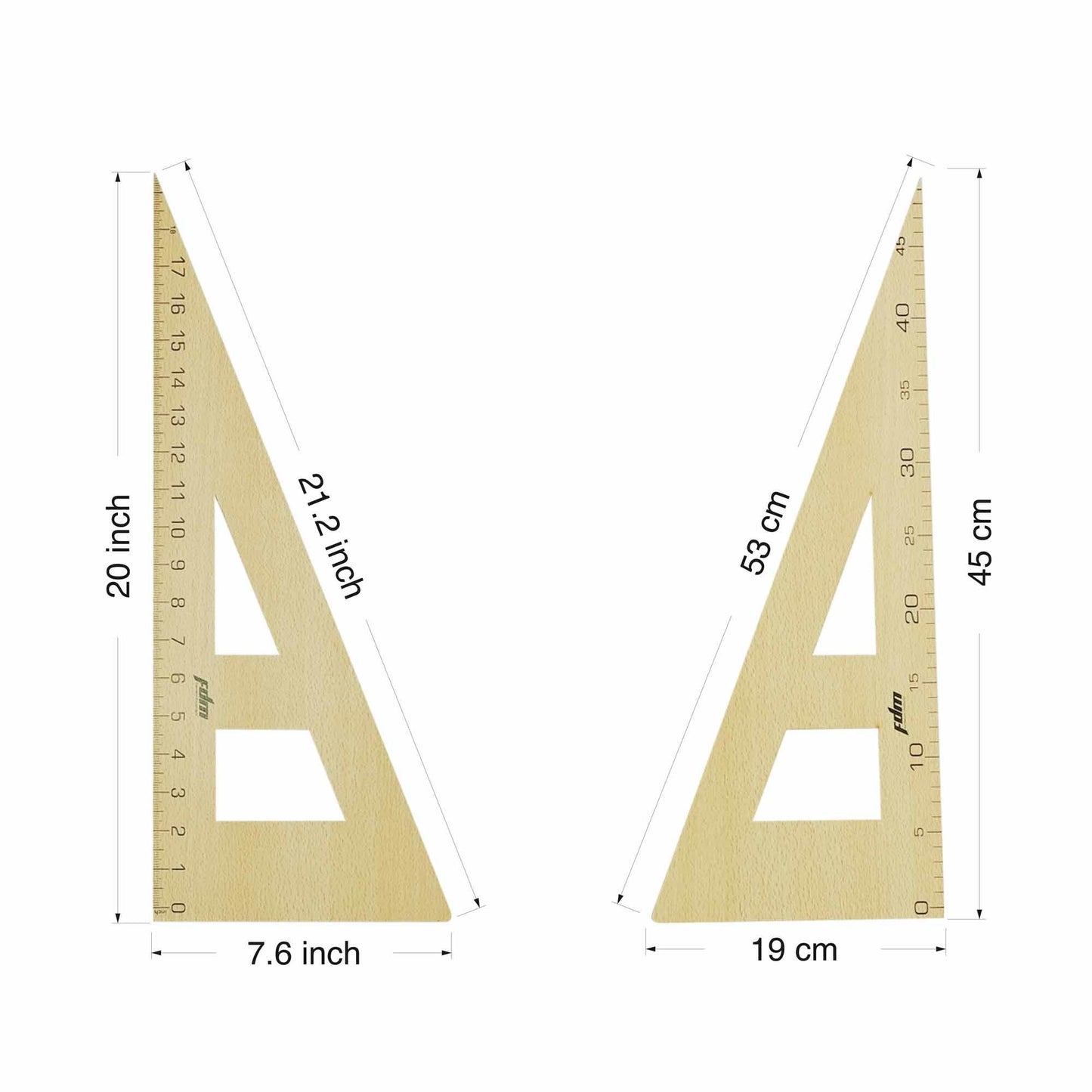 6 Parça Terzi-modelist-Tekstil Ahşap Riga Cetvel Gönye Takımı