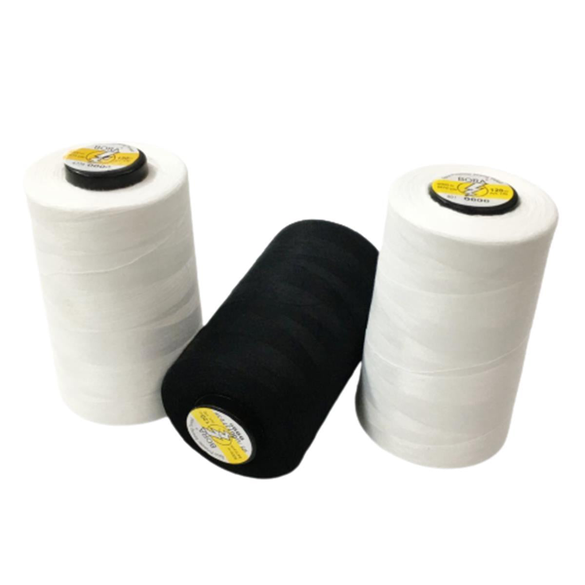 Siyah ve Beyaz Dikiş İpliği Bora 120 No 5000 Metre - 2 li set