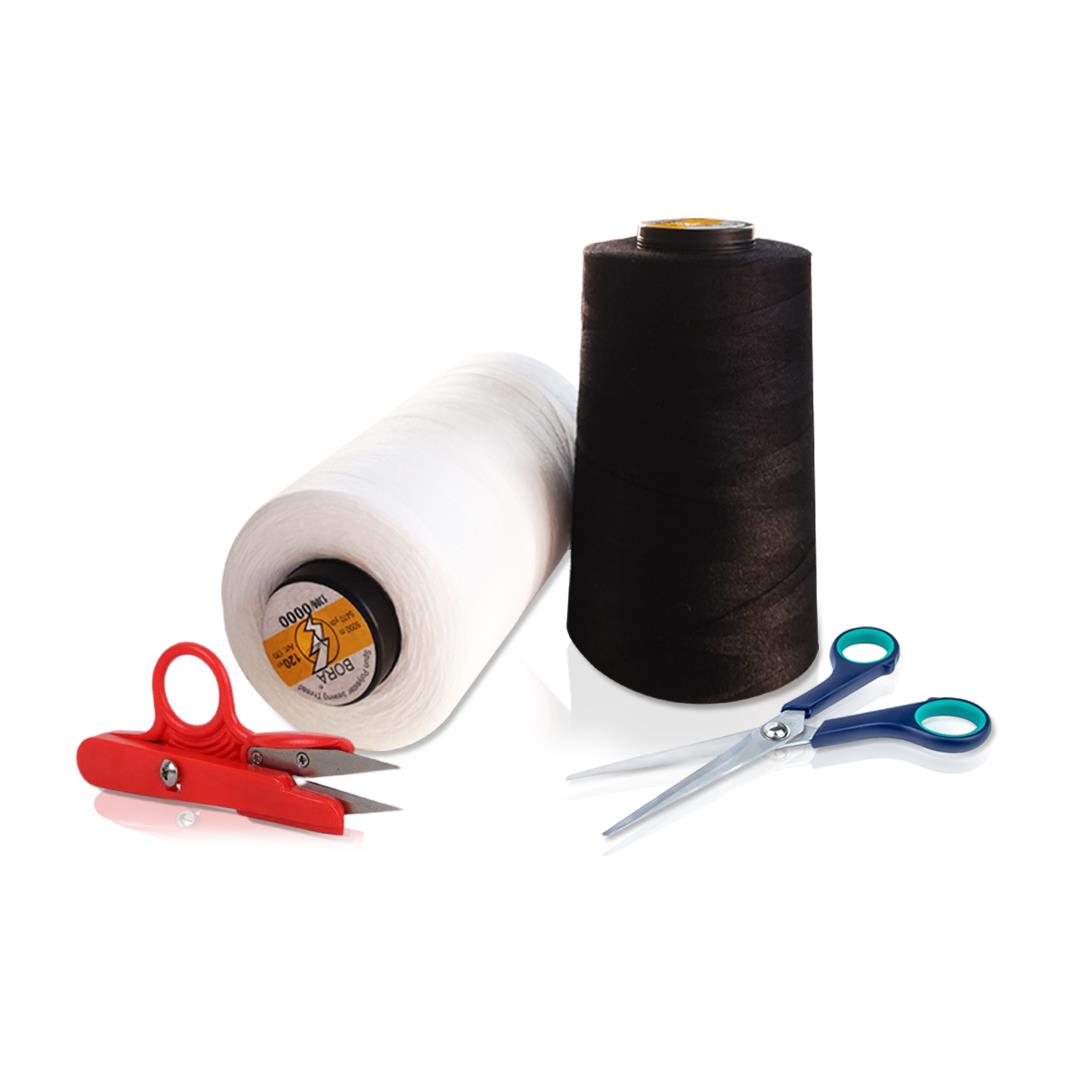 Fdm Bora 120 No Siyah Beyaz Dikiş İpi-Golden Eagle İp Sökme Makası-Dikiş Seti