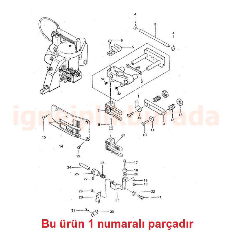 Fdm Çuvalağzı Dikiş Makinesi Dişli Taşıyıcı Mafsal / 6001801 (244011A)