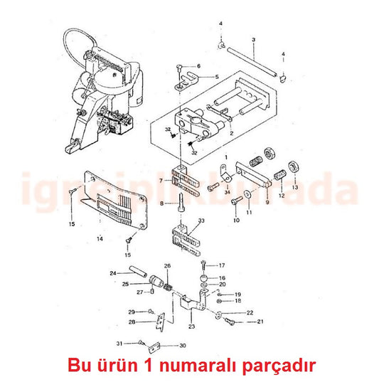 Fdm Çuvalağzı Dikiş Makinesi Dişli Taşıyıcı Mafsal / 6001801 (244011A)