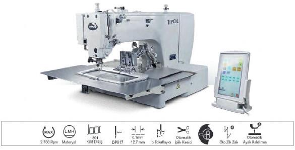 FDM Typical TC-131B-6040C İşleme Makinesi 600 x 400, Direct Drive, İplik Kesmeli, Ayak Kaldırmalı, Kafadan Motorlu