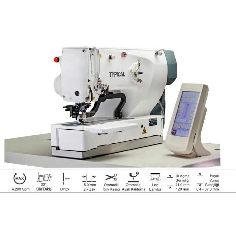 Fdm Typical GT-1790DAT/S Elektronik İlik Makinesi (Örme), Direct Drive, Ayak Kaldırmalı, İplik Kesmeli, Kafadan Motorlu